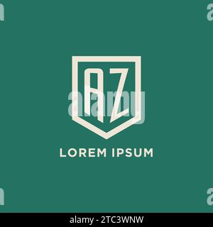 AZ Initial Logo Monogramm Schild geometrische Form Design Vektorgrafik Stock Vektor