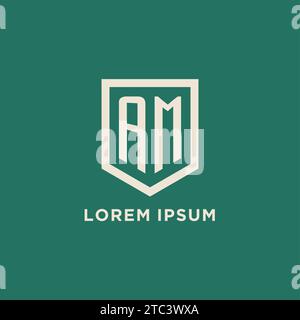 AM Initial Logo Monogramm Schild geometrische Form Design Vektorgrafik Stock Vektor