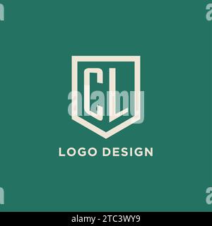 CL Initial Logo Monogramm Schild geometrische Form Design Vektorgrafik Stock Vektor