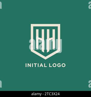 HH Initial Logo Monogramm Schild geometrische Form Design Vektorgrafik Stock Vektor