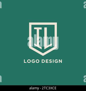 IL Initial Logo Monogramm Schild geometrische Form Design Vektorgrafik Stock Vektor