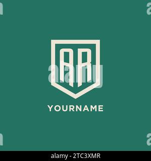 AR Initial Logo Monogramm Schild geometrische Form Design Vektorgrafik Stock Vektor