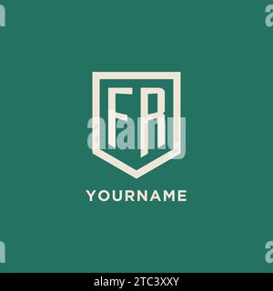 FR Initial Logo Monogramm Schild geometrische Form Design Vektorgrafik Stock Vektor