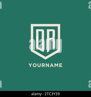 DR Initial Logo Monogramm Schild geometrische Form Design Vektorgrafik Stock Vektor