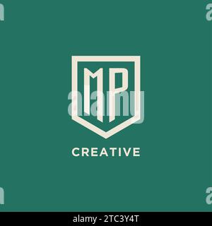 MP Initial Logo Monogramm Schild geometrische Form Design Vektorgrafik Stock Vektor