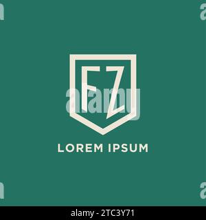 FZ Initial Logo Monogramm Schild geometrische Form Design Vektorgrafik Stock Vektor