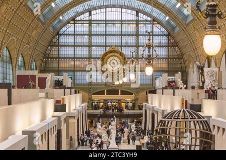 Musée d'Orsay, Paris, Frankreich. Hauptmuseum Pavillon und ehemaliger Bahnhof. Stockfoto