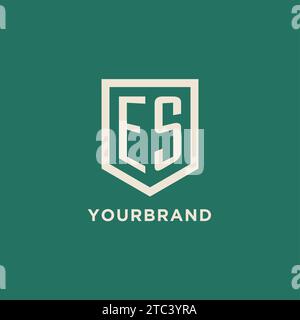 Es Initial Logo Monogramm Schild geometrische Form Design Vektorgrafik Stock Vektor