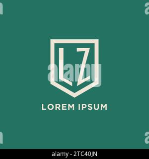 LZ Initial Logo Monogramm Schild geometrische Form Design Vektorgrafik Stock Vektor