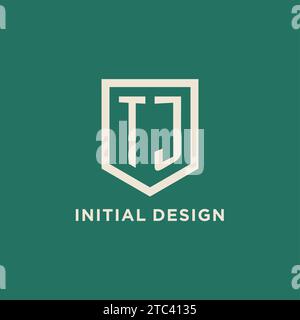 TJ Initial Logo Monogramm Schild geometrische Form Design Vektorgrafik Stock Vektor