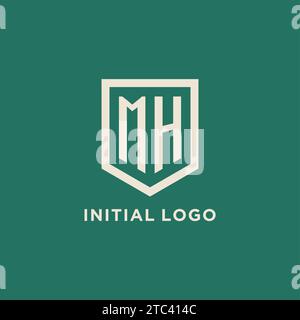 MH Initial Logo Monogramm Schild geometrische Form Design Vektorgrafik Stock Vektor