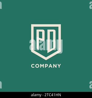 PD Initial Logo Monogramm Schild geometrische Form Design Vektorgrafik Stock Vektor
