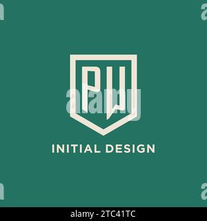 PW Initial Logo Monogramm Schild geometrische Form Design Vektorgrafik Stock Vektor