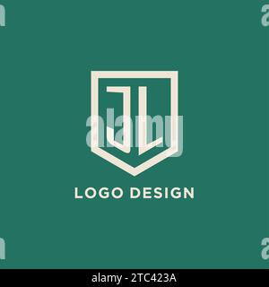 JL Initial Logo Monogramm Schild geometrische Form Design Vektorgrafik Stock Vektor