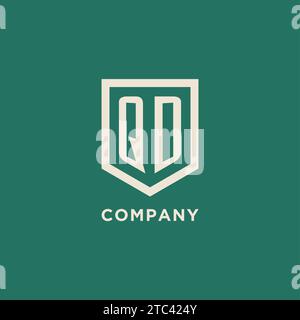 QD Initial Logo Monogramm Schild geometrische Form Design Vektorgrafik Stock Vektor