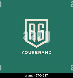 RS Initial Logo Monogramm Schild geometrische Form Design Vektorgrafik Stock Vektor