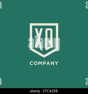 XQ Initial Logo Monogramm Schild geometrische Form Design Vektorgrafik Stock Vektor