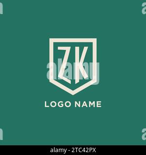 ZK Initial Logo Monogramm Schild geometrische Form Design Vektorgrafik Stock Vektor