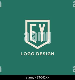 EY Initial Logo Monogramm Schild geometrische Form Design Vektorgrafik Stock Vektor