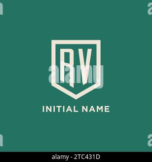 RV Initial Logo Monogramm Schild geometrische Form Design Vektorgrafik Stock Vektor