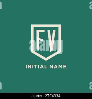 FV Initial Logo Monogramm Schild geometrische Form Design Vektorgrafik Stock Vektor