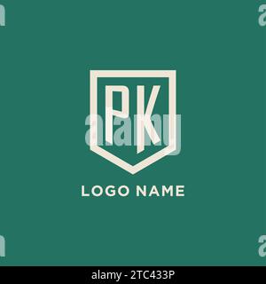 PK Initial Logo Monogramm Schild geometrische Form Design Vektorgrafik Stock Vektor