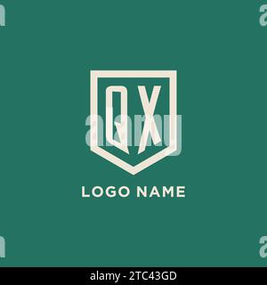 QX Initial Logo Monogramm Schild geometrische Form Design Vektorgrafik Stock Vektor