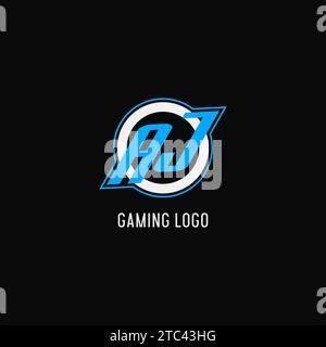 Anfängliche kreisförmige AJ-Logo-Linie, kreative Esport-Team-Logo-Vektorgrafik im Monogramm-Stil Stock Vektor