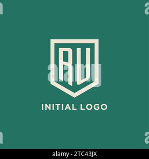 Ru Initial Logo Monogramm Schild geometrische Form Design Vektorgrafik Stock Vektor
