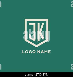 JK Initial Logo Monogramm Schild geometrische Form Design Vektorgrafik Stock Vektor