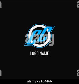 Anfängliche CC-Logo-Kreislinie, kreative E-Sport-Team-Logo-Monogramm-Vektorgrafik Stock Vektor