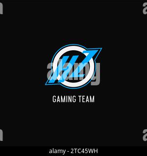 Anfängliche HZ-Logo-Kreislinie, kreative E-Sport-Team-Logo-Vektorgrafik im Monogramm-Stil Stock Vektor