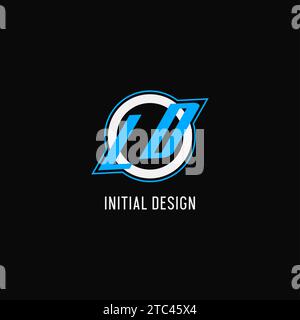 Erste LD-Logo-Kreislinie, kreative Esport-Team-Logo-Monogramm-Vektorgrafik Stock Vektor