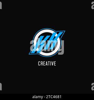 Erste KK-Logo-Kreislinie, kreative Esport-Team-Logo-Monogramm-Vektorgrafik Stock Vektor