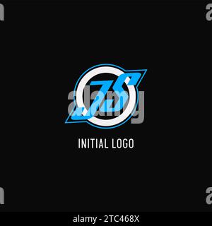 Erste JS-Logo-Kreislinie, kreative Esport-Team-Logo-Monogramm-Vektorgrafik Stock Vektor