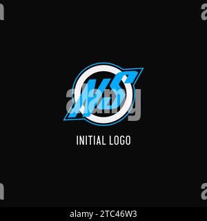 Erste kreisförmige Linie mit NS-Logo, kreative Esport-Team-Logo-Vektorgrafik im Monogramm-Stil Stock Vektor