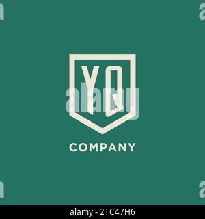 YQ Initial Logo Monogramm Schild geometrische Form Design Vektorgrafik Stock Vektor