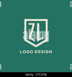ZL Initial Logo Monogramm Schild geometrische Form Design Vektorgrafik Stock Vektor