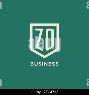 ZO Initial Logo Monogramm Schild geometrische Form Design Vektorgrafik Stock Vektor