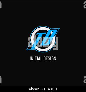 Erste TB-Logo-Kreislinie, kreative E-Port-Team-Logo-Monogramm-Vektorgrafik Stock Vektor