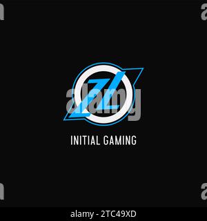 Erste ZL Logo Kreislinie, kreative Esport Team Logo Monogramm Stil Vektorgrafik Stock Vektor