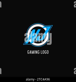 Anfängliche kreisförmige NJ-Logo-Linie, kreative Esport-Team-Logo-Monogramm-Vektorgrafik Stock Vektor