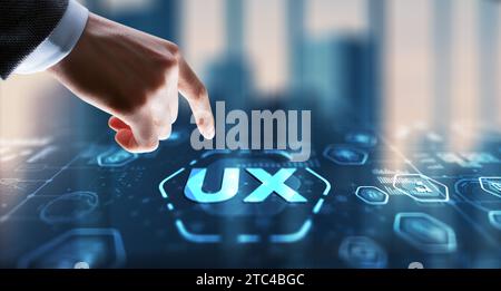 Mobile App User Experience UX oder App UX. Stockfoto