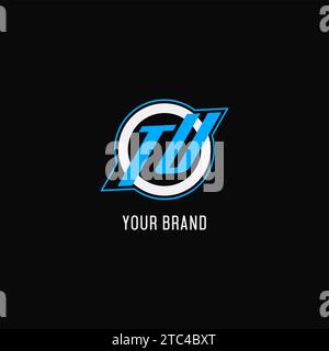 Erste TU Logo Kreislinie, kreative Esport Team Logo Monogramm Stil Vektorgrafik Stock Vektor
