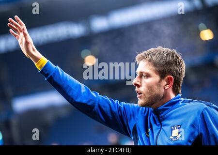 Brondby, Dänemark. Dezember 2023. Nicolai Vallys aus Broendby, WENN er vor dem Oddset Cup Spiel zwischen Broendby IF und Aarhus GF im Brondby Stadium gesehen wurde. (Foto: Gonzales Photo/Alamy Live News Stockfoto