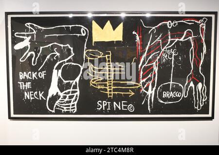 Miami Beach, Usa. Dezember 2023. Kunstwerk von Jean-Michel Basquiat während der Art Basel Miami Beach, der Show im Miami Beach Convention Center in Miami Beach, FL am 9. Dezember 2023 (Foto: Udo Salters/SIPA USA) Credit: SIPA USA/Alamy Live News Stockfoto