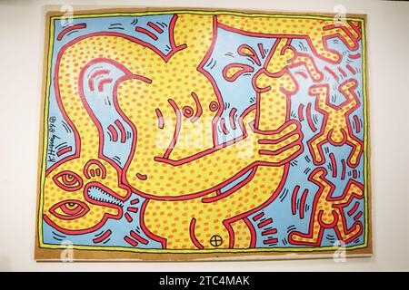 Miami Beach, Usa. Dezember 2023. Kunstwerk von Keith Haring während der Art Basel Miami Beach, der Show im Miami Beach Convention Center in Miami Beach, FL am 9. Dezember 2023 (Foto: Udo Salters/SIPA USA) Credit: SIPA USA/Alamy Live News Stockfoto