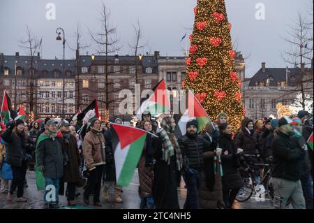 Kopenhagen, Dänemark. Dezember 2023. Große pro-palästinensische Demonstration durch die Straßen von Kopenhagen, Dänemark am Sonntag, 10. Dezember 2023 Credit: Pahas/Alamy Live News Stockfoto