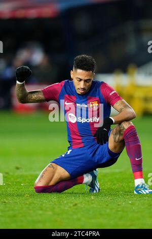 Barcelona, Spanien. Dezember 2023. Raphina (FC Barcelona) reagiert am 10. Dezember 2023 im Lluis Companys Stadion in Barcelona, Spanien, während des Fußballspiels La Liga zwischen dem FC Barcelona und Girona FC. Foto: Siu Wu. Quelle: dpa/Alamy Live News Stockfoto