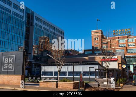 Das Phillips-Gebäude an der Penn Avenue mit dem Bakery Square in Pittsburgh, Pennsylvania, USA Stockfoto